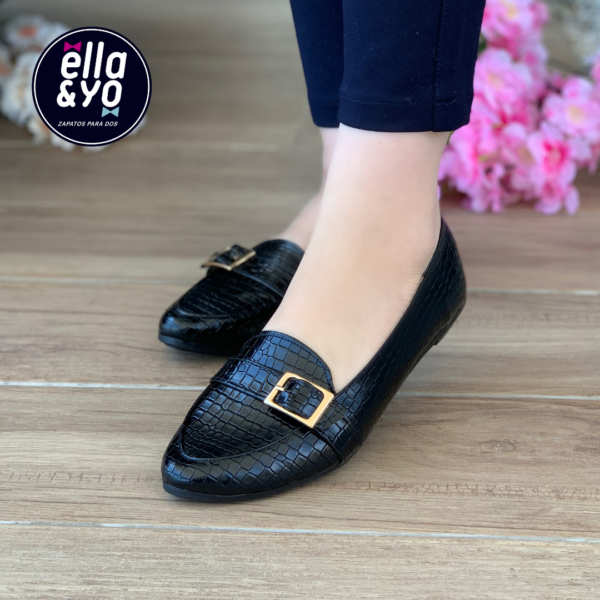 FLATS NEGRO HEBILLA